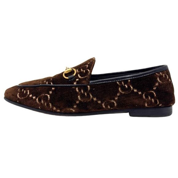 Gucci Loafers GG Logo Chocolate Brown Supreme Jordaan Gold Horsebit Shoes EU36 - Picture 11 of 11